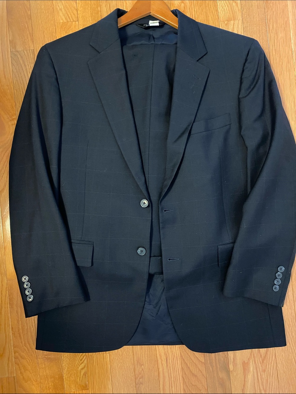 Jos. A. Bank Men's Black Windowpane Two-Button Blazer and Pants